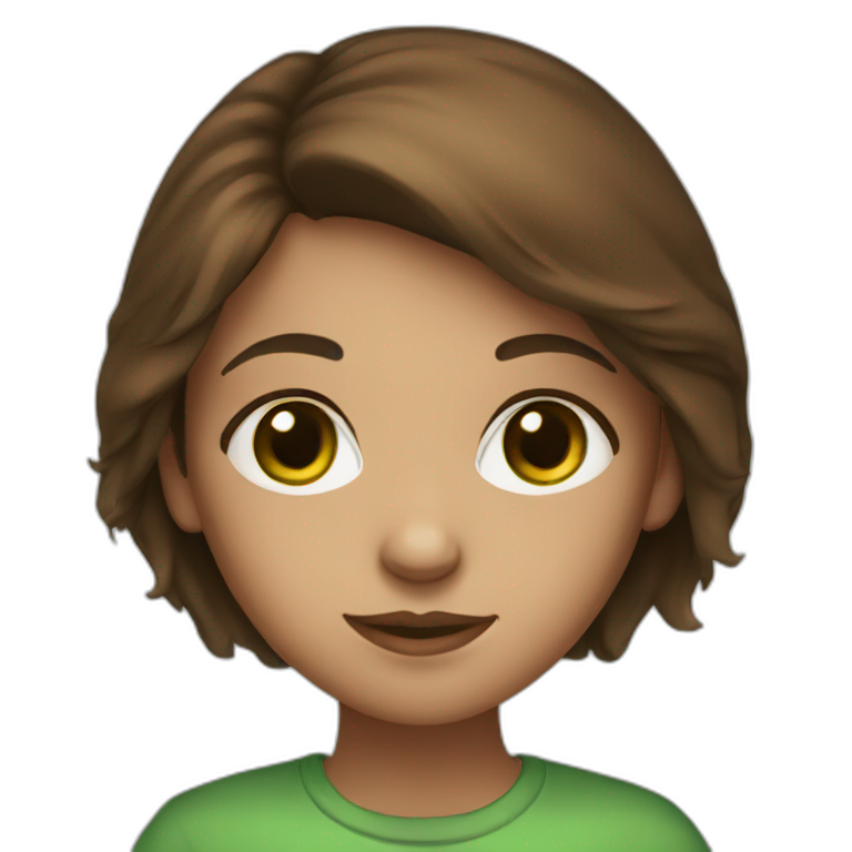 green-eyed brown-haired girl emoji
