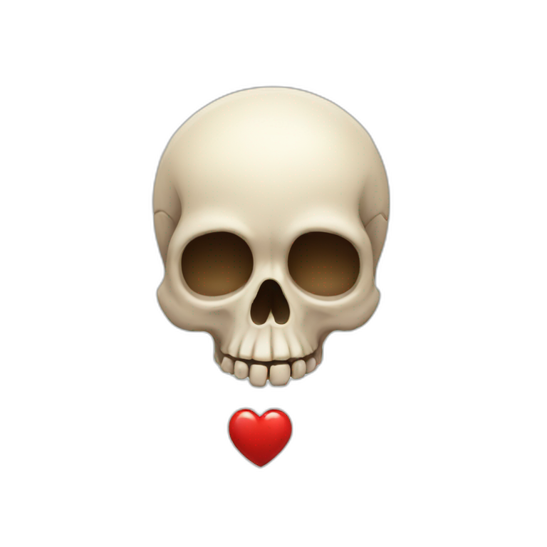 Skull with heart emoji