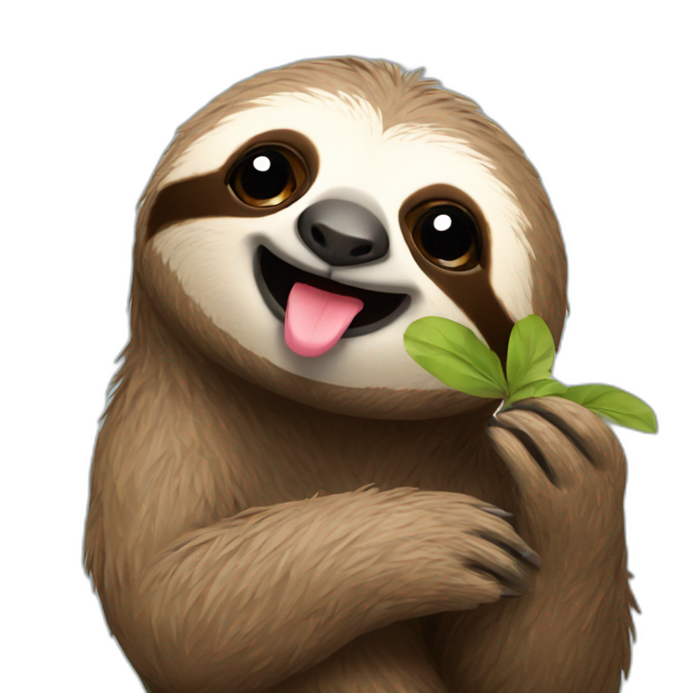 sloth blowing a kiss emoji