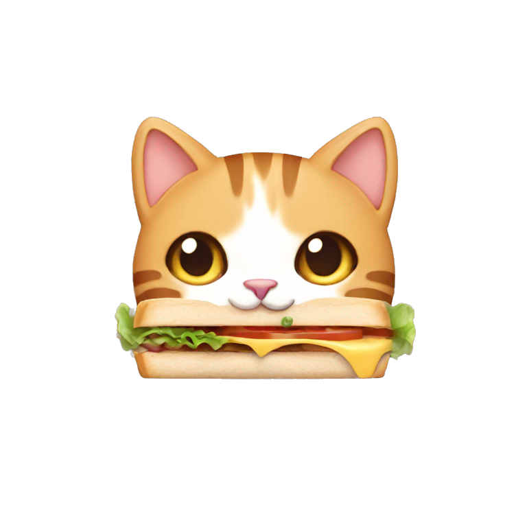 Cat eating a sandwich emoji