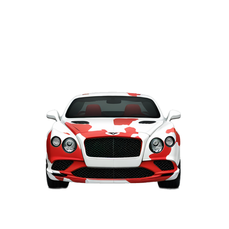  camouflage style red white and black, Bentley Continental, front view emoji