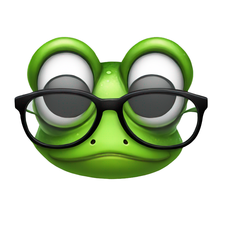 Nerdy frog  emoji