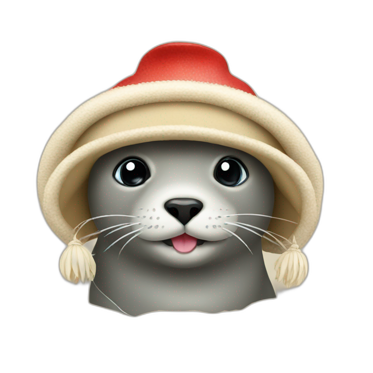 seal with cute hat emoji