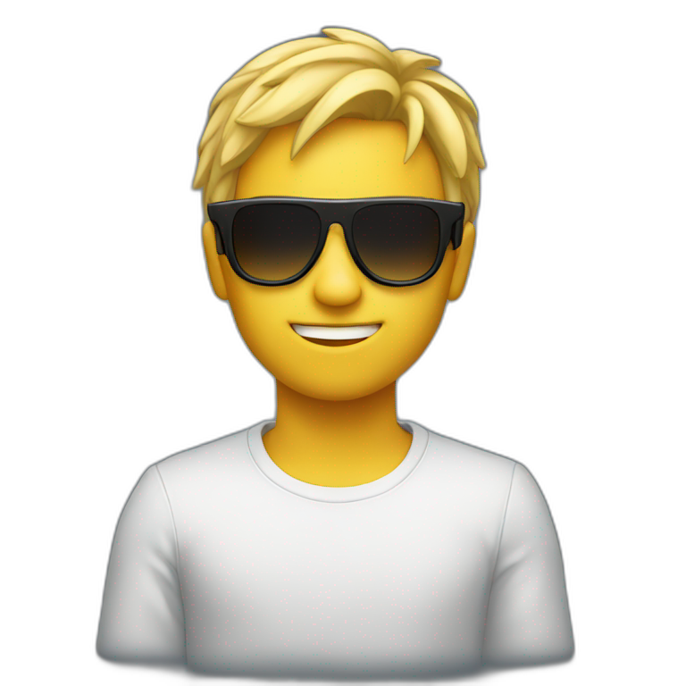 Cool boy with cool sunglasses emoji