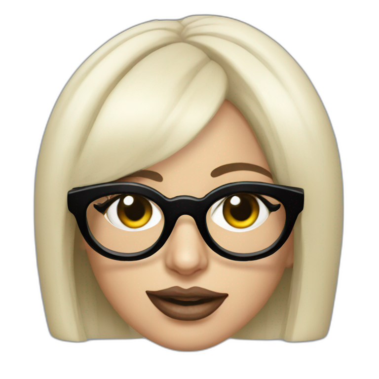Lady gaga with big black square glasses emoji