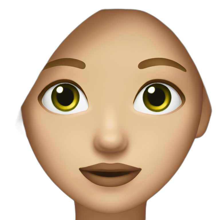 girl with dirty blonde hair dark eyebrows and dark green eyes emoji