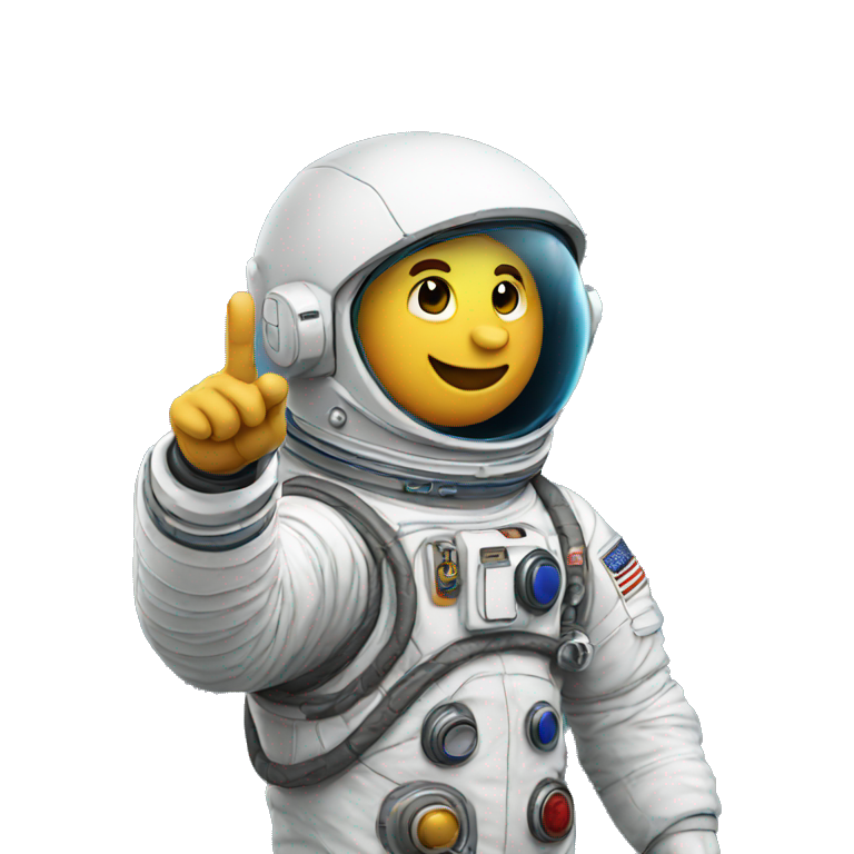 Astronaut pointing finger to left emoji