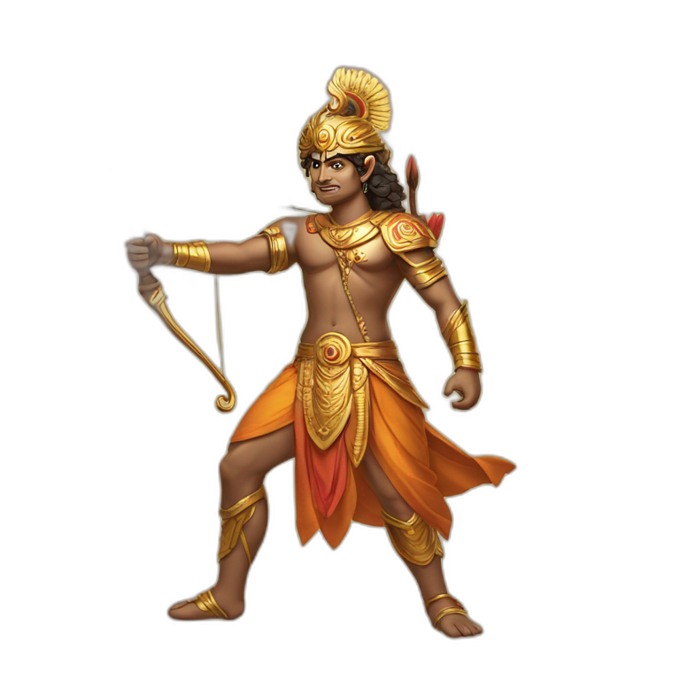 Mighty Arjuna Hindu epic with his bow and arrow emoji