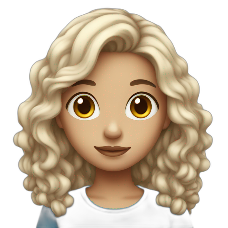Cute girl with nickname Blueblue as an artist emoji