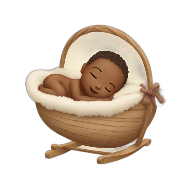 newborn in boho cradle emoji