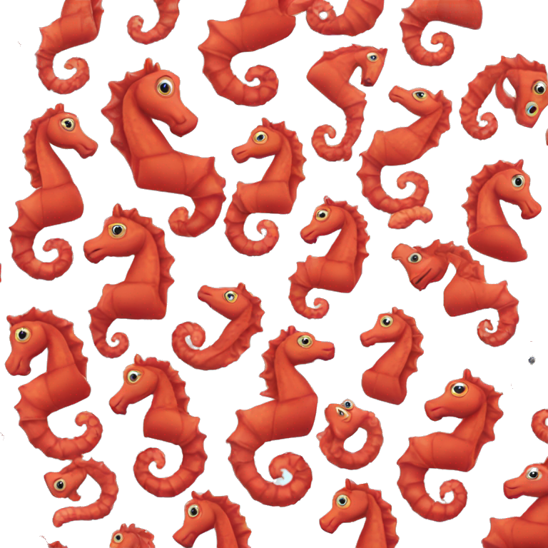 Red sea horse turned left emoji