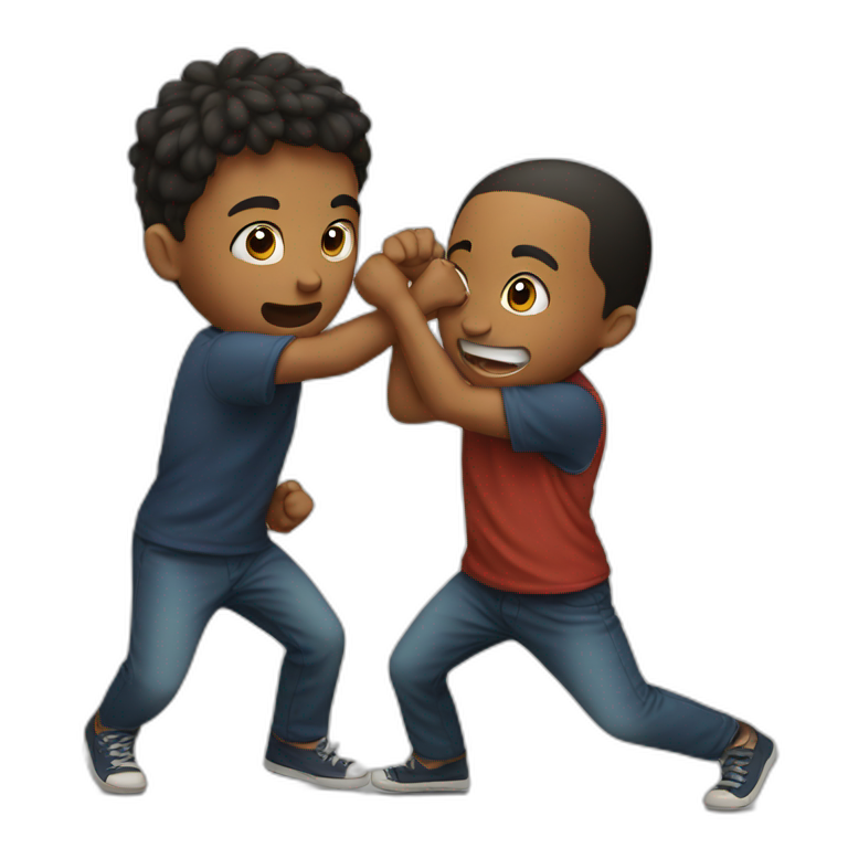 two kids fighting emoji