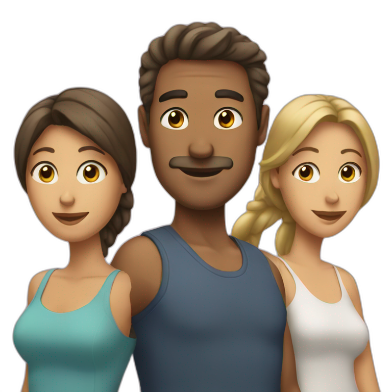 Man and two women emoji