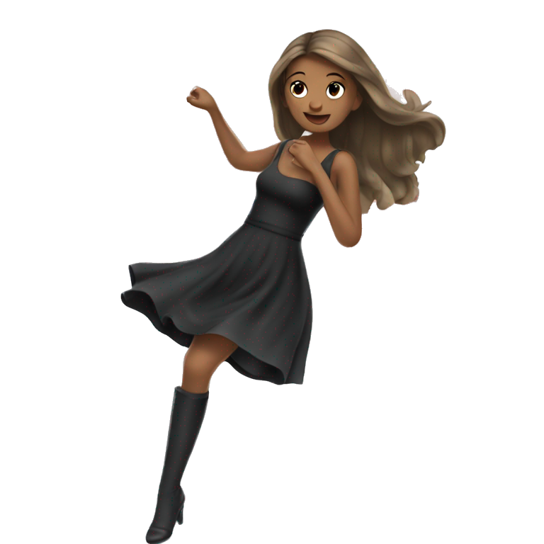 girl in black dress emoji