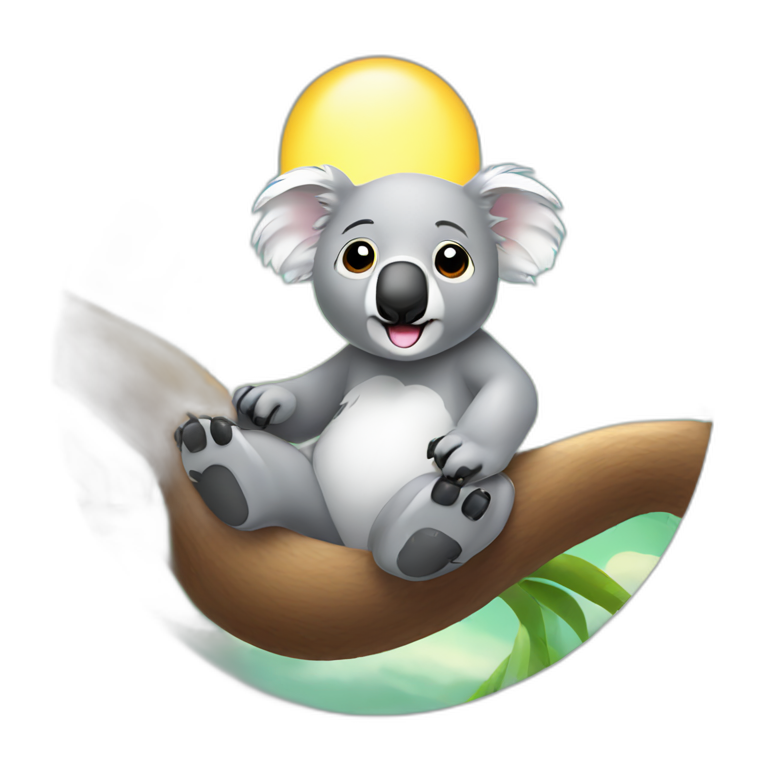 koala bear sun bathing emoji
