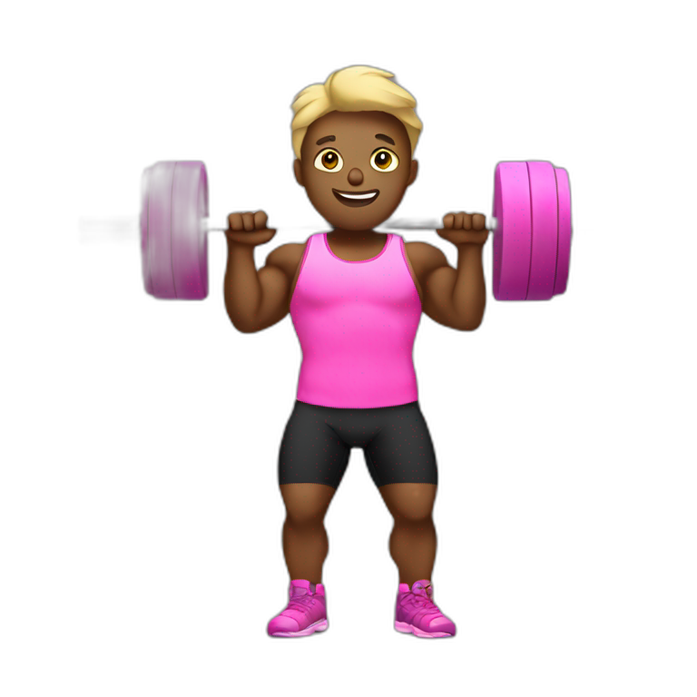 Pink weightlifter  emoji