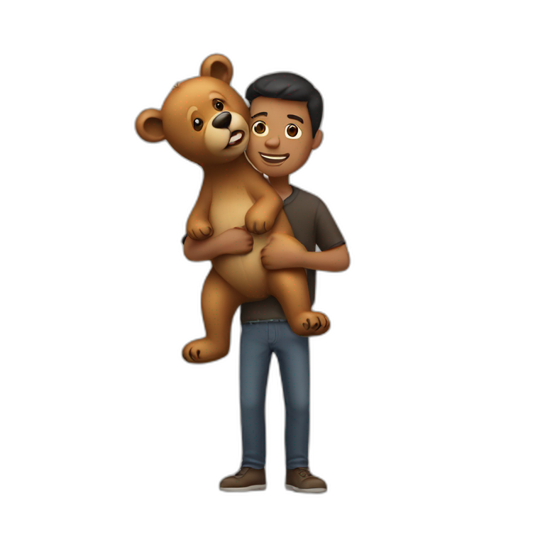men holding a bear emoji