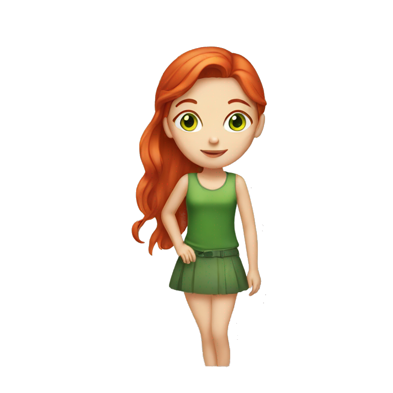Girl with red hair and green eyes   emoji
