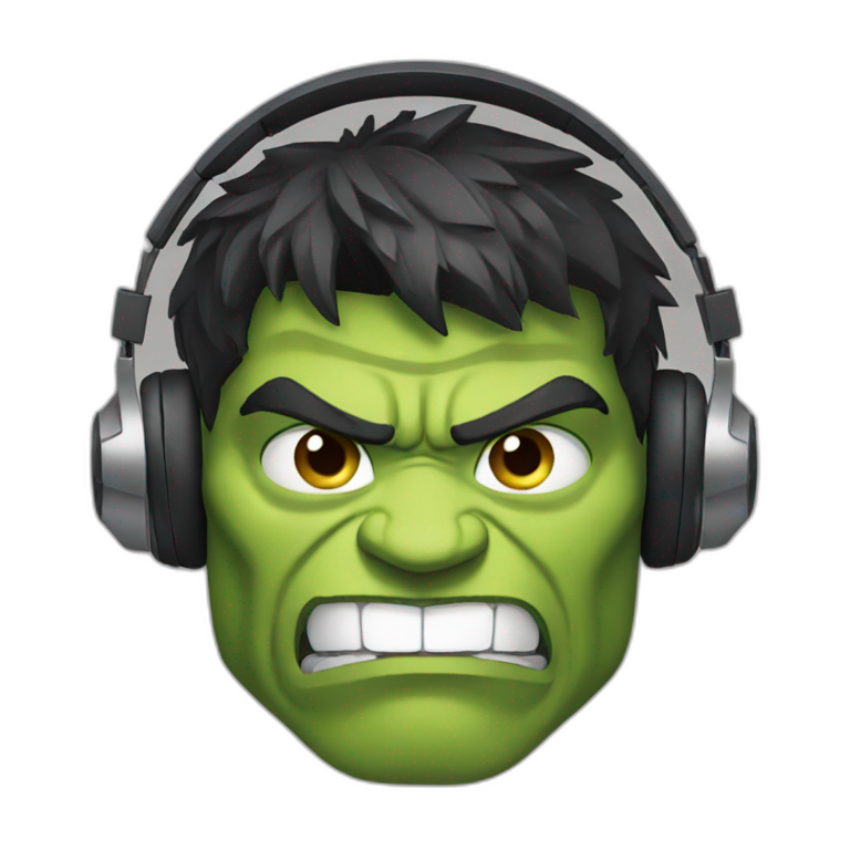 Hulk wearing headphones  emoji
