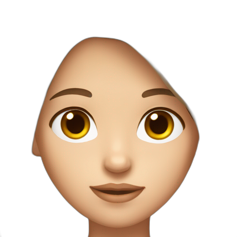 girl with brown straight hair brown eyes and fair skin emoji