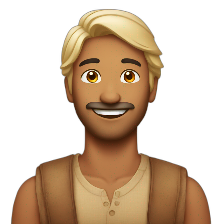 Happy indian man without beard emoji
