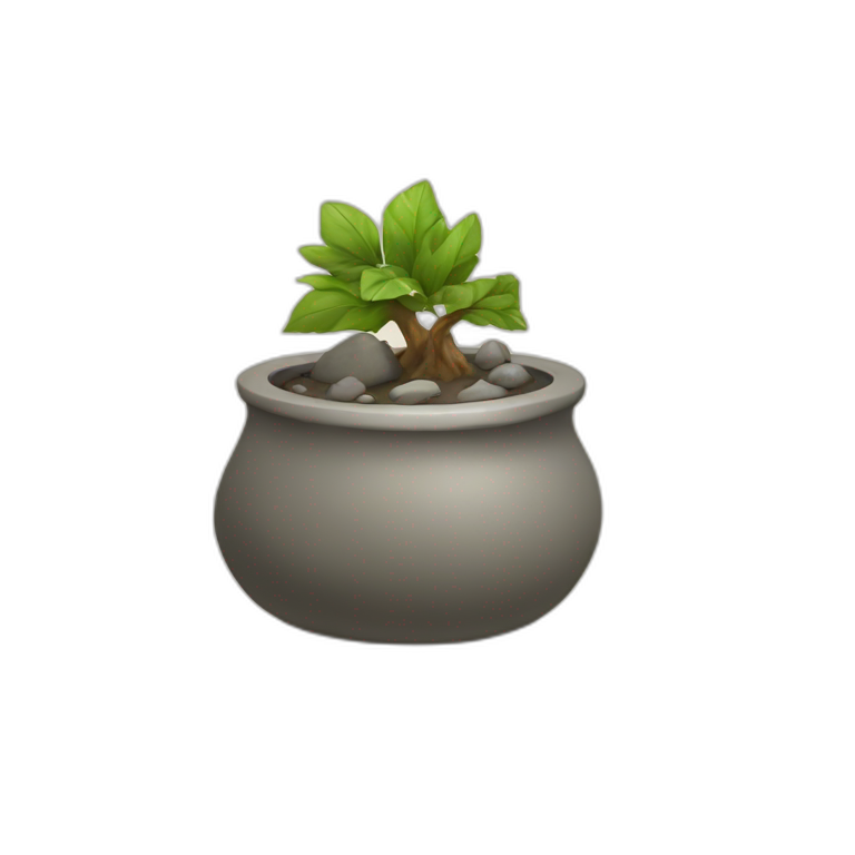 A rock with a pot on top emoji