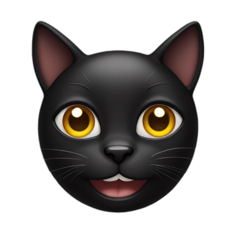 black cat smiling emoji