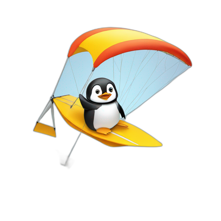 penguin hang gliding emoji