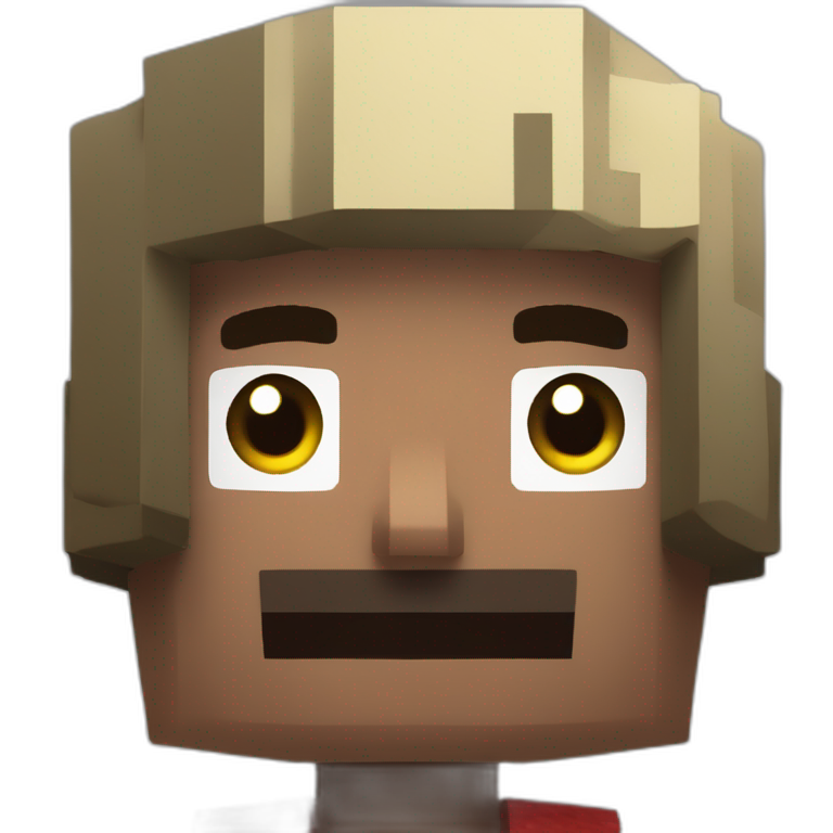 Black men in Minecraft farmer villager cubic with an square starw hate minecraft style emoji