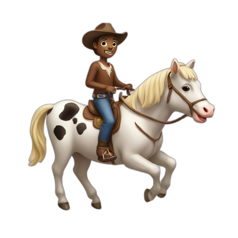 Cow riding horse emoji