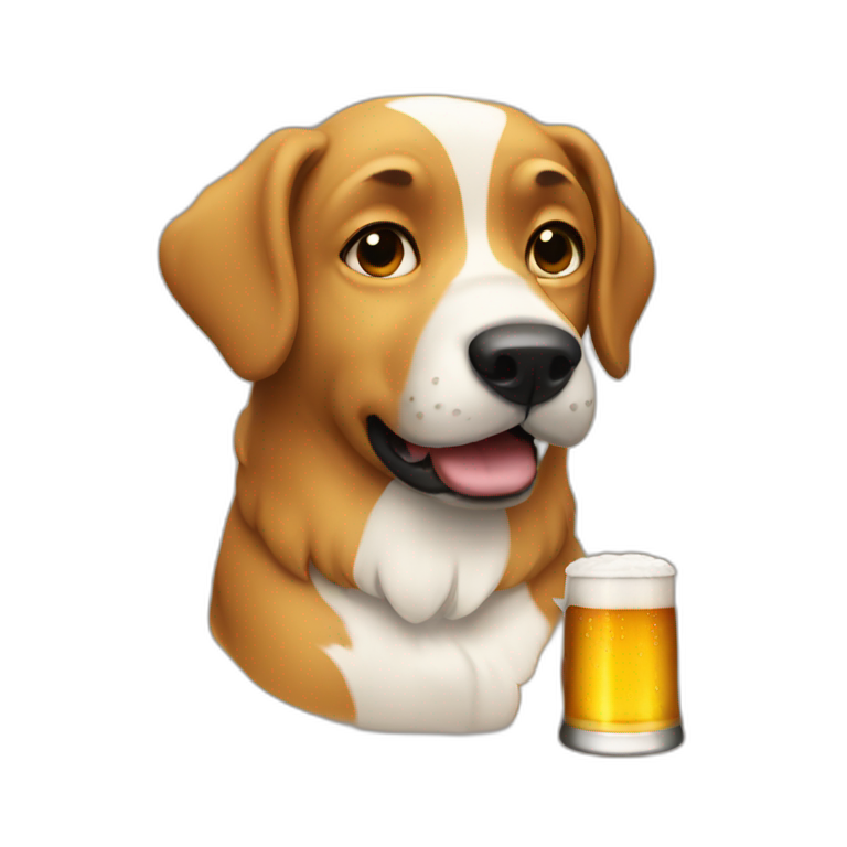 Dog drinking beer  emoji
