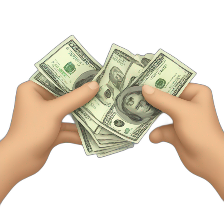 Two hands holding cash emoji