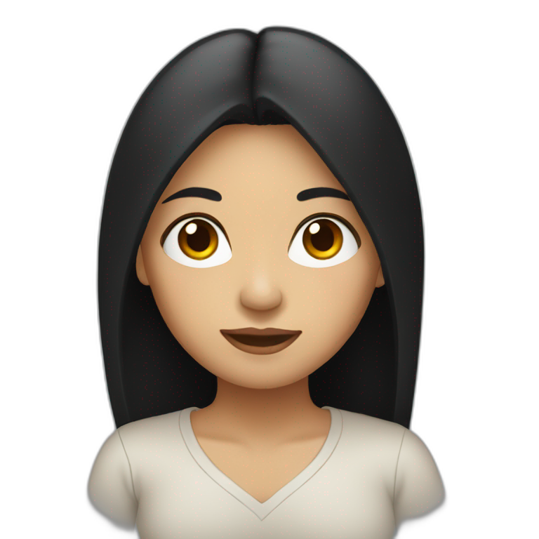 Filipino woman with long black hair slim emoji