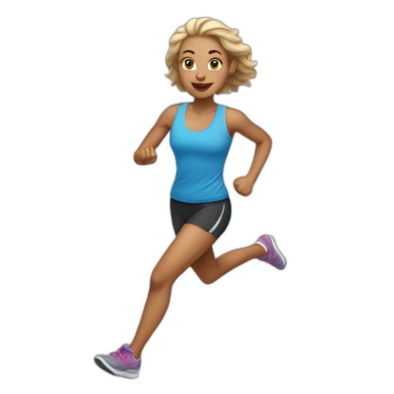 light skin woman running emoji