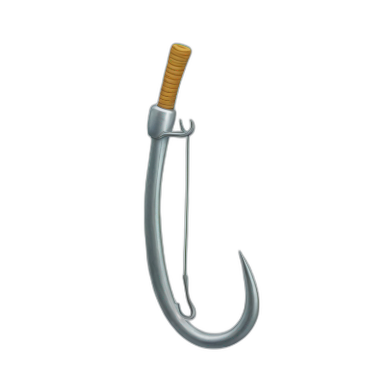 fishing hook with long line  emoji