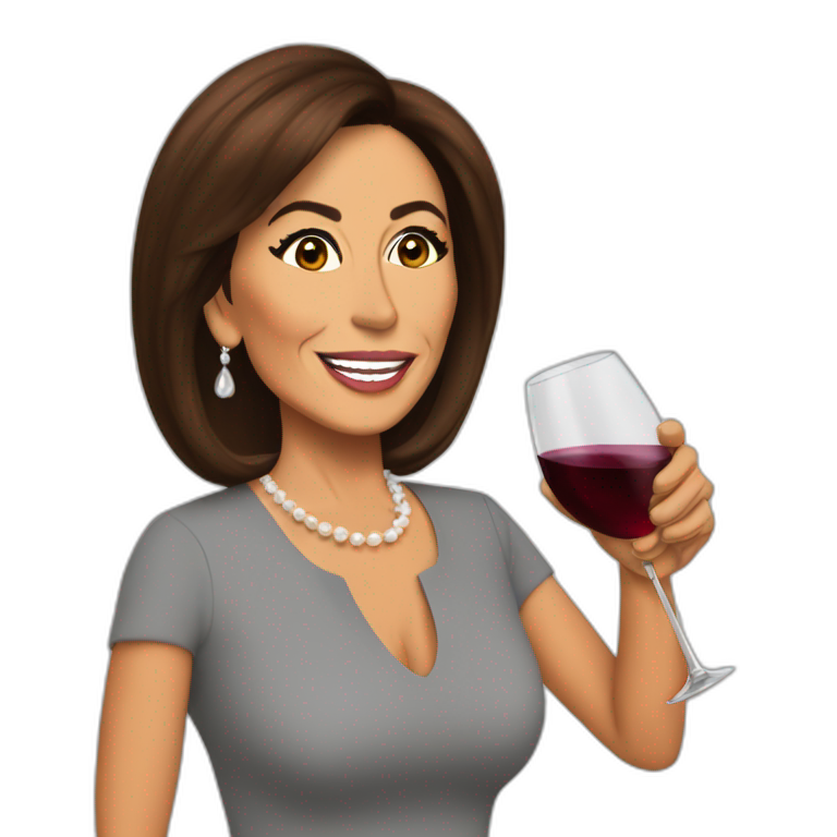 jeanine pirro drinking wine emoji