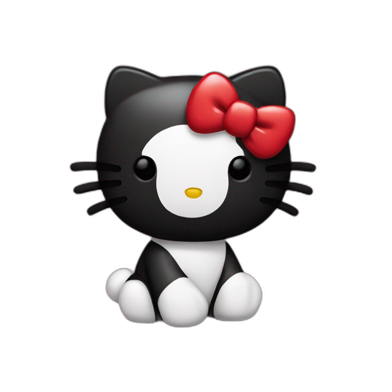 hello kitty black and red emoji