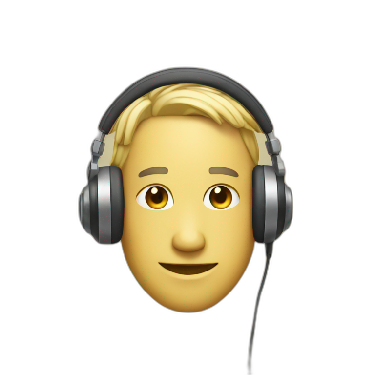 With headphone  emoji