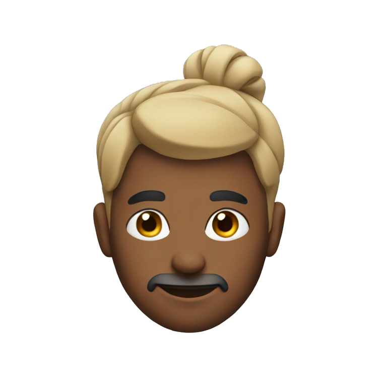 Man with a bun emoji
