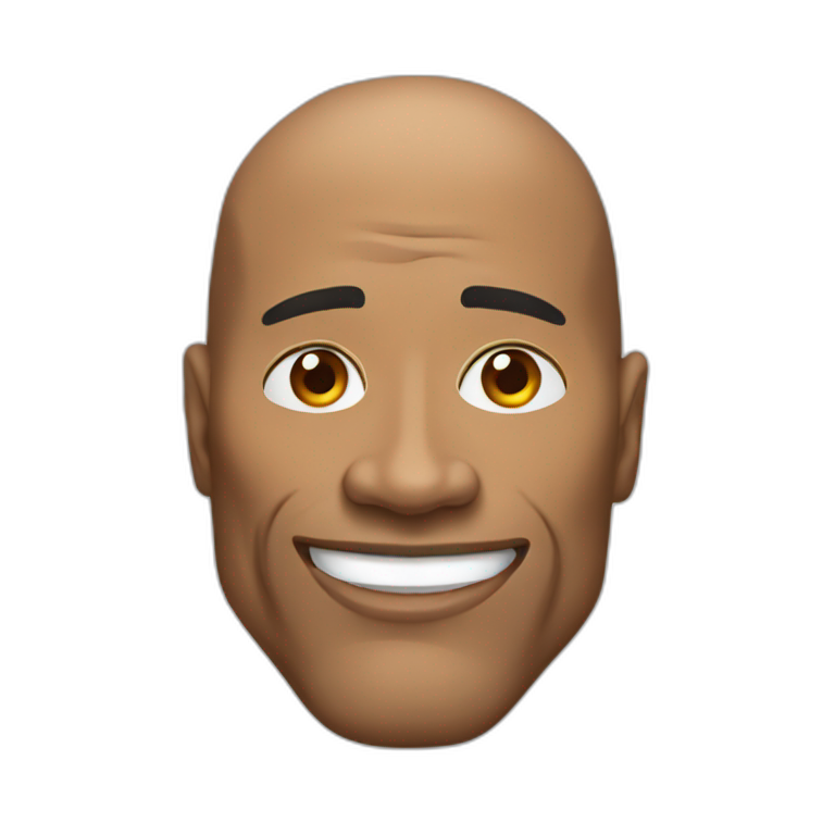 a rock with dwayne johnson face on it emoji