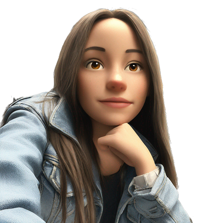 girl in denim jacket portrait emoji