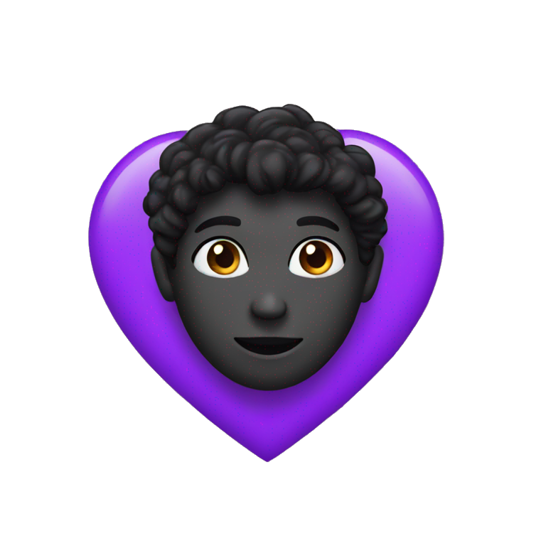 Half black and purple heart emoji