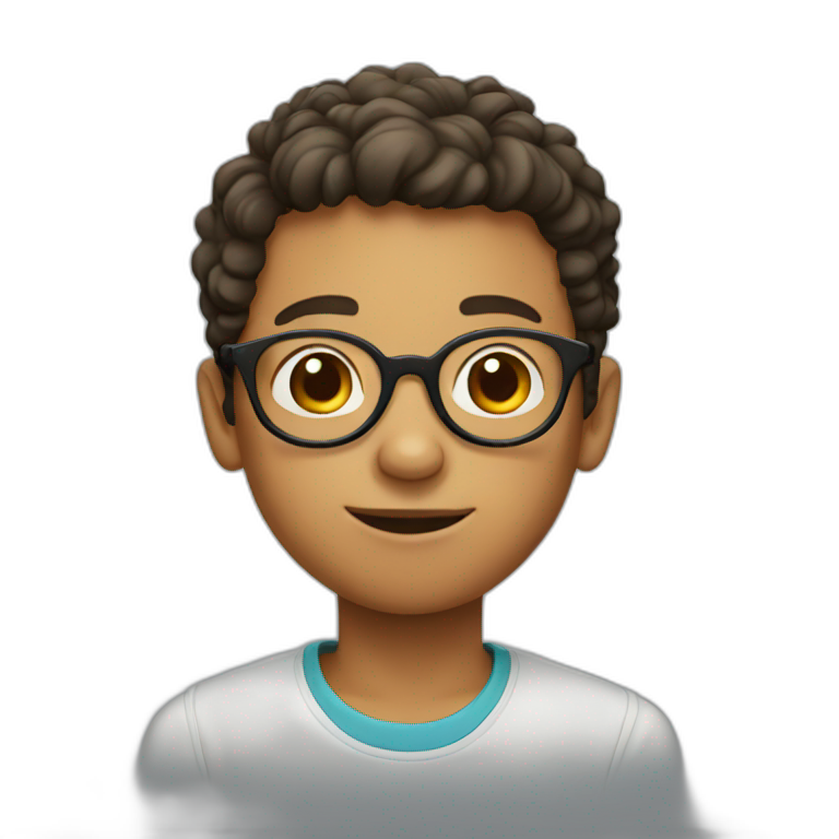 A boy with round glasses emoji