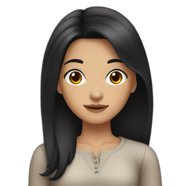 girl with black hair and brown eyes  emoji