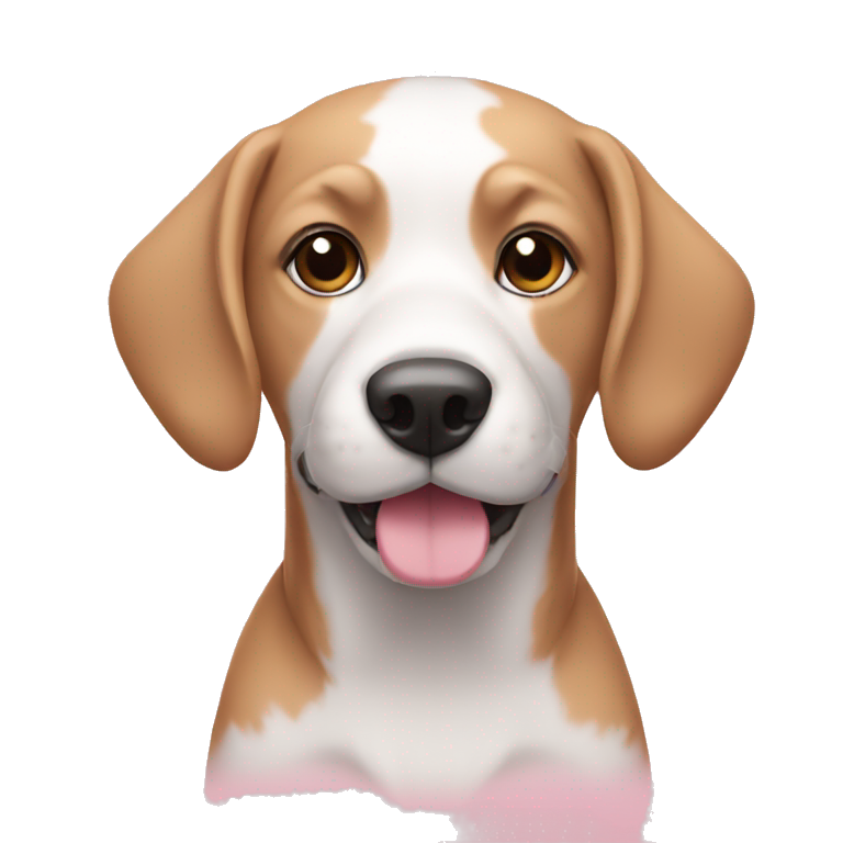 Dog pink and white emoji