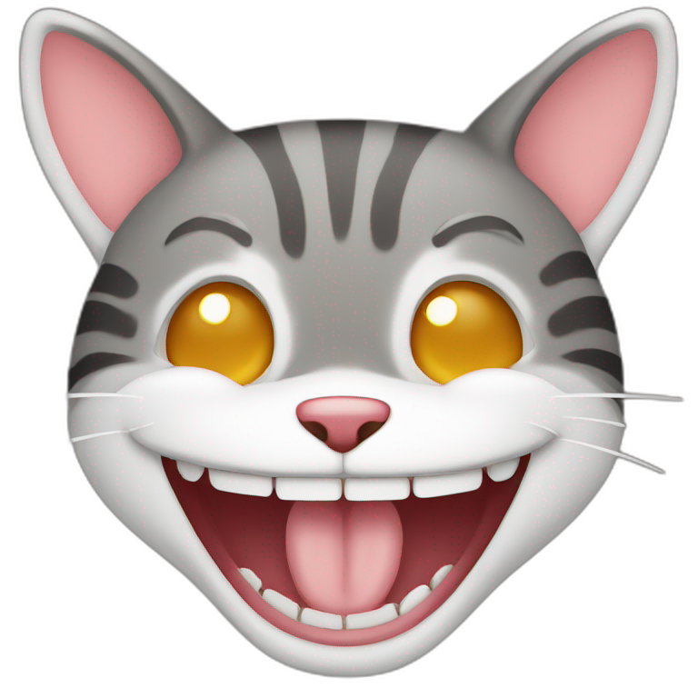 laughing cat with teeth emoji