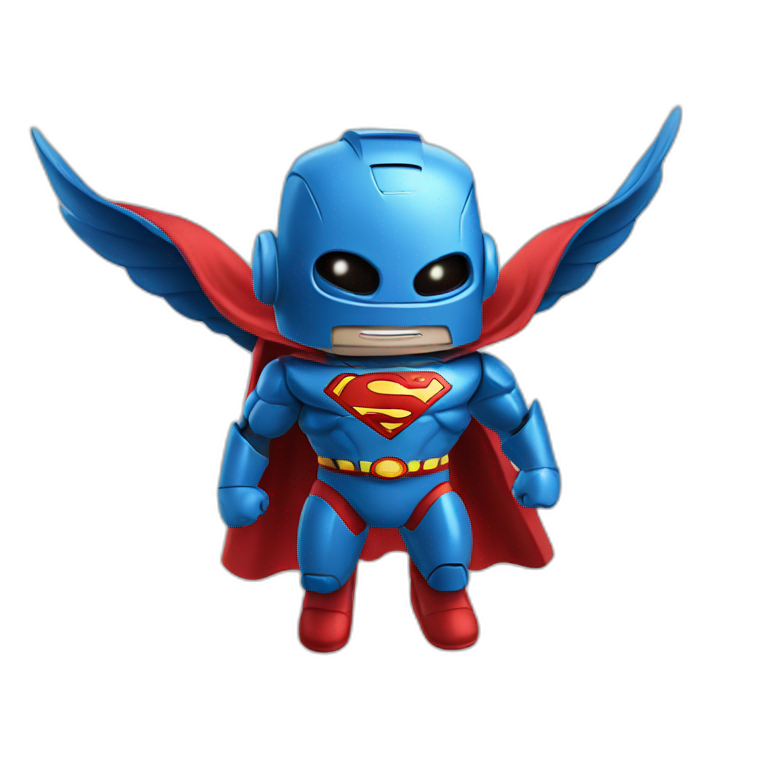 robot flying disguised as superman emoji