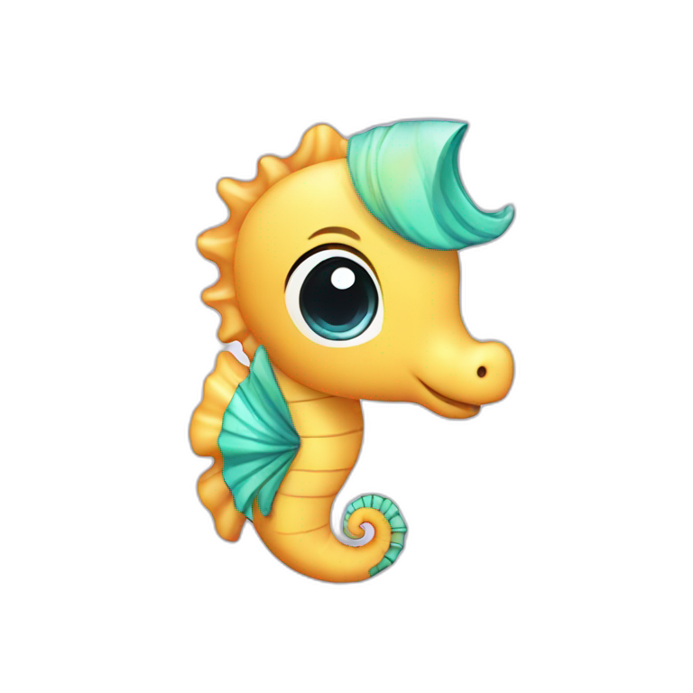 cute kawaii seahorse emoji