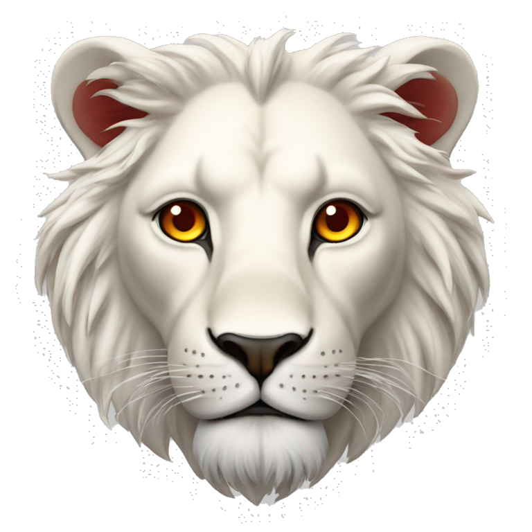 Lion blanc avec les yeux rouge emoji