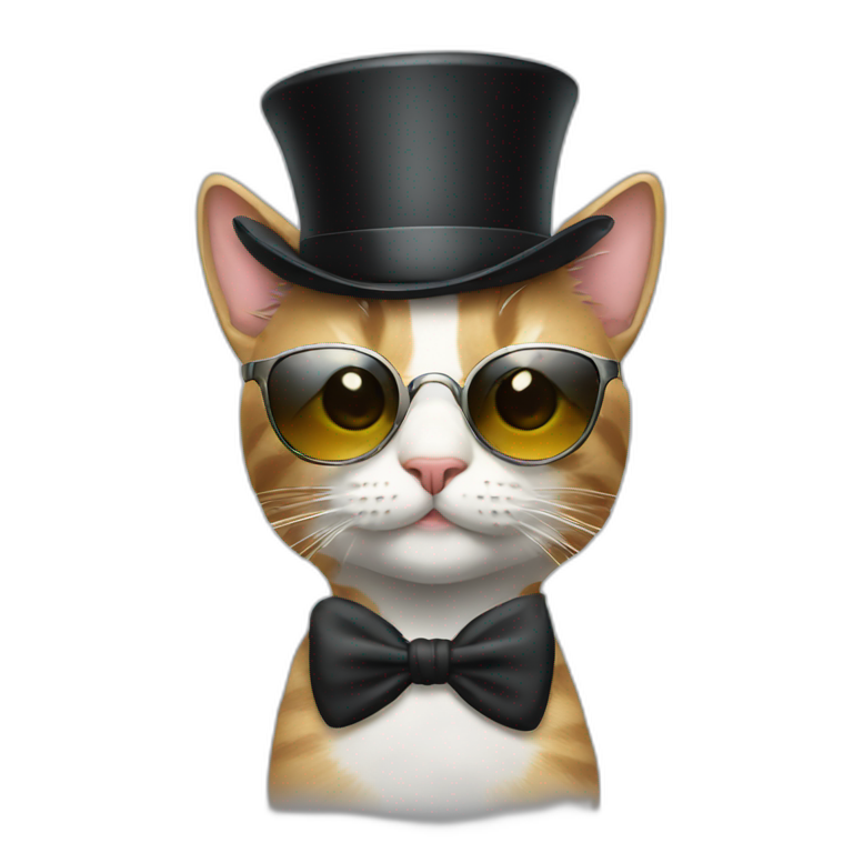 Cat with sunglasses and top hat emoji